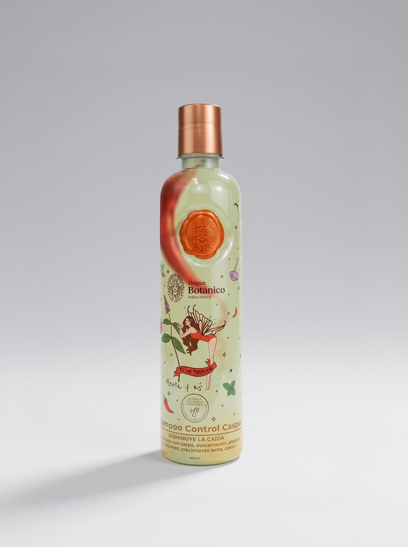 SHAMPOO CONTROL CASPA CON MENTA Y AJÍ - ORIGEN BOTANICO