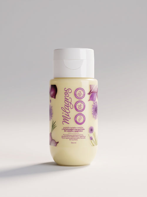 ACONDICIONADOR ANTIFRIZZ Y FORTALECEDOR CON CEBOLLA Y PÉPTIDOS MINI - MILAGROS