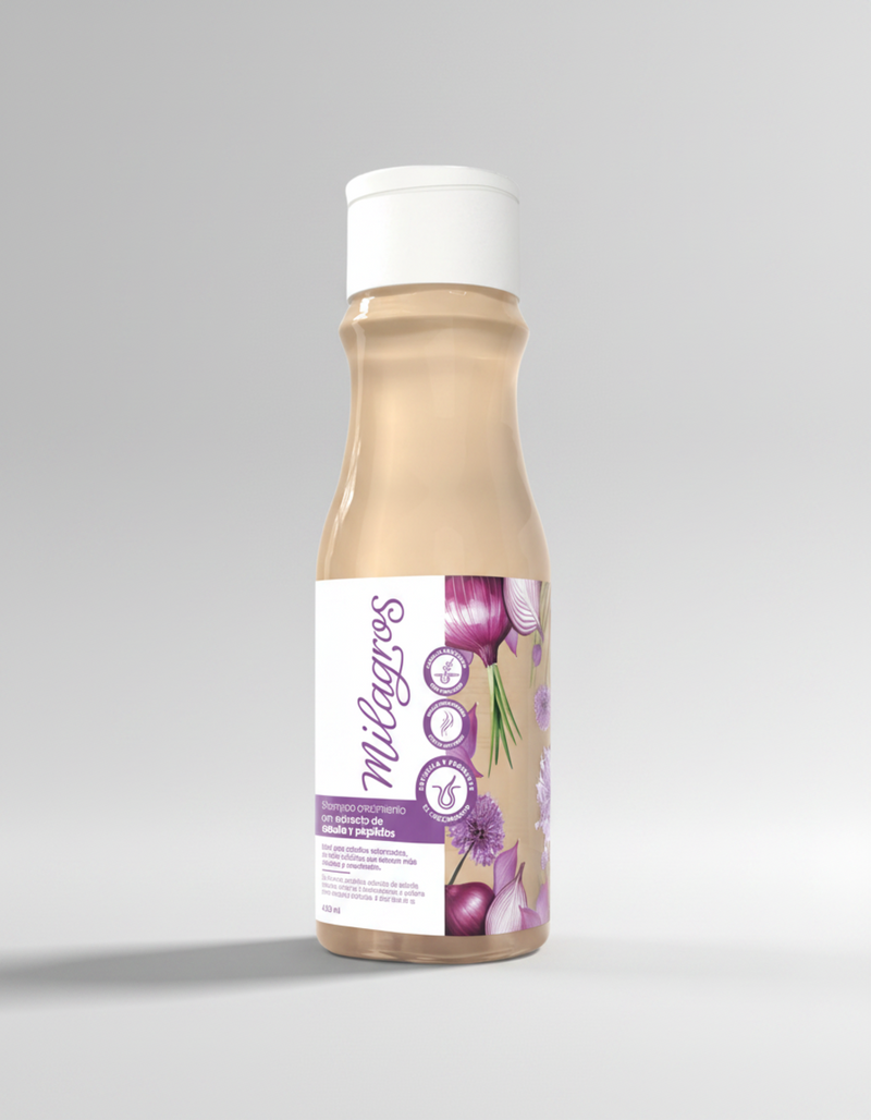 SHAMPOO CON EXTRACTO DE CEBOLLA Y PEPTIDOS – MILAGROS